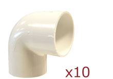 Dura 90 Degree Elbow 1-1/2 in. Slip 10 pack 406-015x10