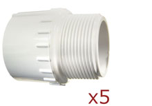 Dura 2.0 in. Male Adapter Mipt 5 pack 436-020x5