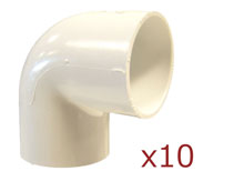 Dura 90 Degree Elbow 2-1/2 in. Slip 10 pack 406-025x10