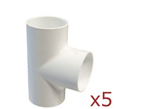 Dura Tee 1-1/2 in. Slip 5 pack 401-015x5