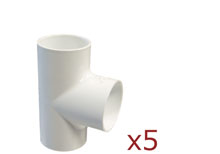 Dura Tee 1 in. Slip 5 pack 401-010x5